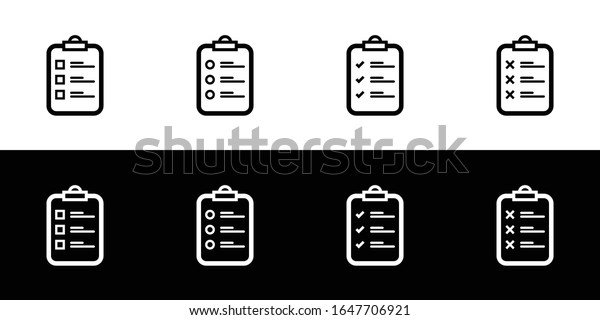 Task Checklist Icon Set Flat Design Stock Vector (Royalty Free ...