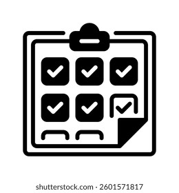 Task Checklist Line Icon, Outline Symbol for Productivity Management, To-Do List, Project Organization, Task Planning, and Work Efficiency. Vector Sign Icon.