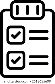 Task Checklist Line Vector Icon Design