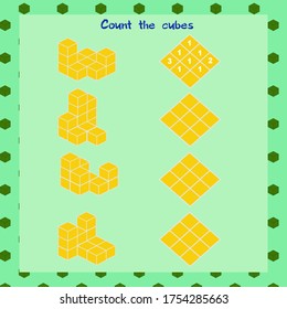 task for children. count how many cubes