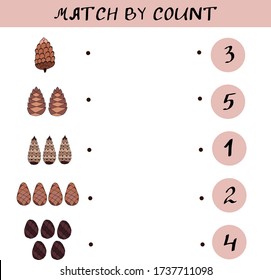 task for children match the number of cones with a number