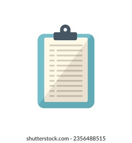 Task clipboard icon flat vector. Document checklist. Work list isolated