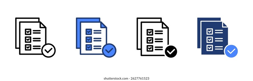 Task Complated icon sheet multiple style collection