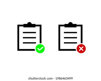 Task Complete and Failed, Aproved and Decline Icon Vector