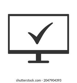 task complete icon on computer