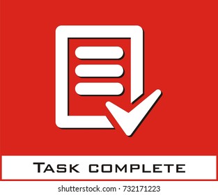 Task complete vector icon