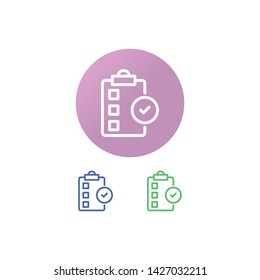 Task Complete Vector Illustration, outline sign with colorful gradient
