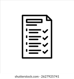 task completed outline icon. task finished black line illustration.