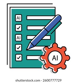 Task Completion Ai Checklist Vector Symbol Icon Design