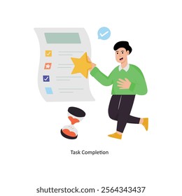 Task Completion   concept vector illustration. Business Collaboration isolated on white Background.