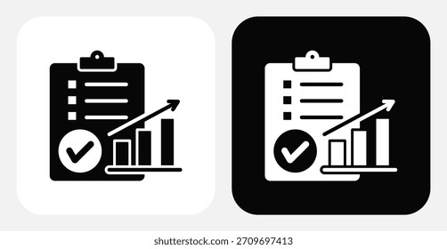 Conjunto de iconos monocromo dual de finalización de tareas