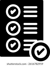 Task Completion Glyph Vector Icon Design