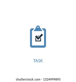 task concept 2 colored icon. Simple blue element illustration. task concept symbol design. Can be used for web and mobile UI/UX