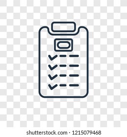 Task concept vector linear icon isolated on transparent background, Task concept transparency concept in outline style