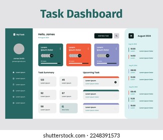 Task Dashboard UI Kit. Suitable for task, activity and project purpose.