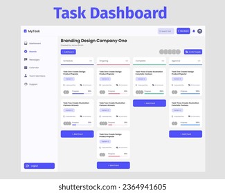 Task Dashboard UI Kit. Suitable for task, activity and project purpose.