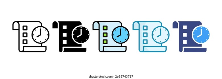Ícone de Prazo Final da Tarefa Definir Coleção de Vários Estilos