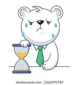 Task deadline stress, hand drawn sticker 