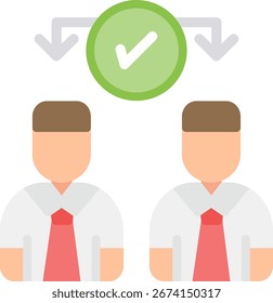 Task Delegation Flat Icon Vector Design