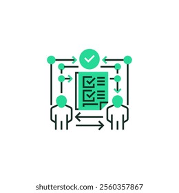 Task Delegation Outline Icon. linear style sign for mobile concept and web design. Outline vector icon. Symbol, logo illustration
