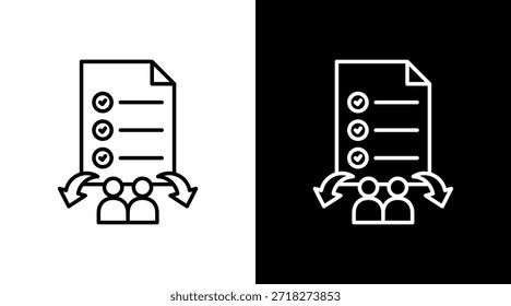 Design do Conjunto de Ícones Brancos da Delegação de Tarefas