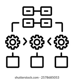 Task dependency icon in linear style 