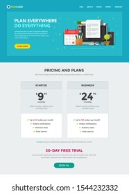 Task or to do list web site template design vector page, time or project management flat cartoon website layout, online planner modern banner design, internet organizer with document checklist
