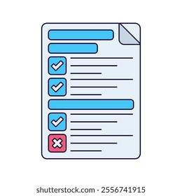 task document Iconillustration Perfect for business, planning, or management themes. Clean and colorful design.