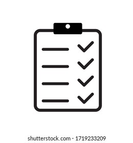 Task Done and Checklist, Clipboard Vector Icon 