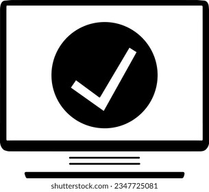 Icono de tarea realizada, icono negro verdadero