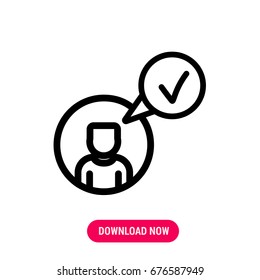 Task done vector icon, The task completed outlined symbol. Simple, modern flat vector illustration for mobile app, website or desktop app  
