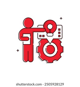 Task Driven, Task Planning Vector Illustration Icon Design with Editable Stroke