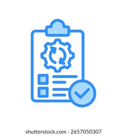 Task Execution Icon Blue Color Vector Illustration