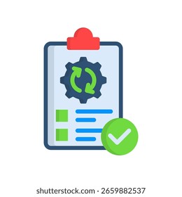 Task Execution Icon Flat Vector Illustration