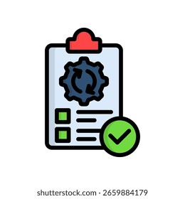 Task Execution Icon Lineal Color Vector Illustration