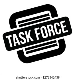 Task Force Black Stamp, Sticker, Label, On White Background