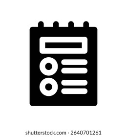 task glyph icon. Strong and solid vector icon for websites, mobile interfaces, presentations, and visual branding. High quality and easy to edit.