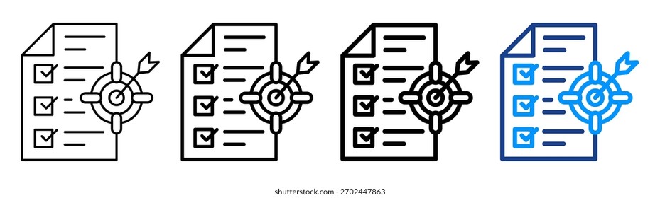 Conjunto de Colección de contorno diferente de ícono de objetivo de tarea