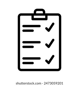 Task icon. check list with isolated flat linear icons style. Vector Illustrations.