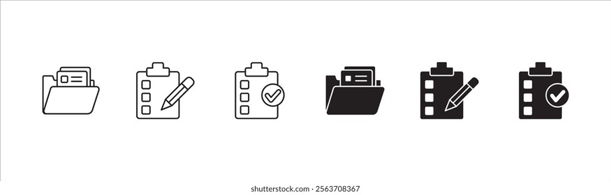 Task icon. Job icon. Icons compatible for checklist, work, document, file, assignment, appointment, to do, list, accounting, business and management.