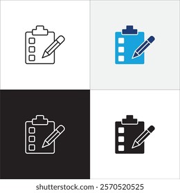 Task icon. Job icon. Icons compatible for checklist, work, document, file, assignment, appointment, to do, list, accounting, business and management.