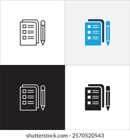 Task icon. Job icon. Icons compatible for checklist, work, document, file, assignment, appointment, to do, list, accounting, business and management.