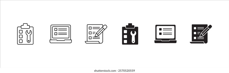 Task icon. Job icon. Icons compatible for checklist, work, document, file, assignment, appointment, to do, list, accounting, business and management.