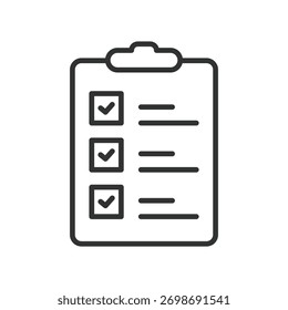 Ícone de tarefa no design de linha. tarefa, atribuição, planejamento, progresso, responsabilidade, trabalho em equipe, fluxo de trabalho no vetor de plano de fundo branco. Ícone de traçado editável da tarefa