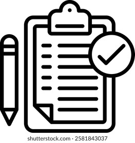 Task Icon Line Vector Illustration
