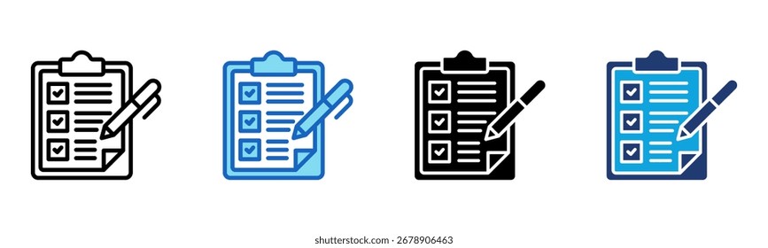 Ícone de tarefa Ilustração de vetor de vários estilos