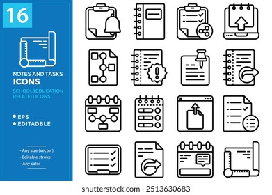 Conjunto de ícones de tarefa. Contendo projeto, lista de tarefas, trabalho, fluxo de trabalho, área de transferência, multitarefas, atribuição e muito mais. Coleção de ícones de vetor sólido.