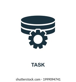 Task icon. Simple creative element. Filled monochrome Task icon for templates, infographics and banners