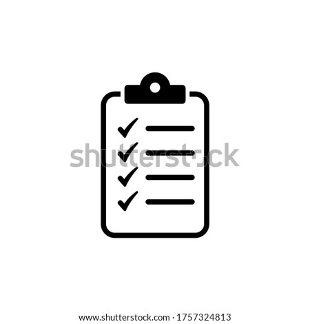 Task icon symbol. Clipboard, survey icon symbol illustration