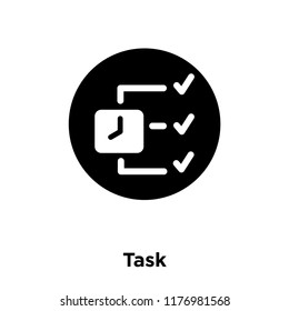 Task Icon Vector Isolated On White Background, Logo Concept Of Task Sign On Transparent Background, Filled Black Symbol